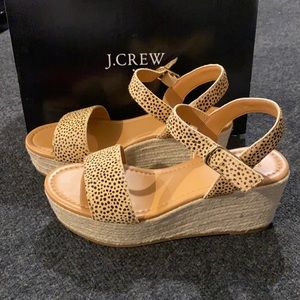 NIB JCREW Calfhair Espadrilles SZ 8